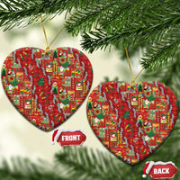Mele Kalikimaka Pakalana Pikake Lei Ceramic Ornament Hawaiian Rodeo Paniolo Omaomao Palaka LT9 Heart Green - Polynesian Pride