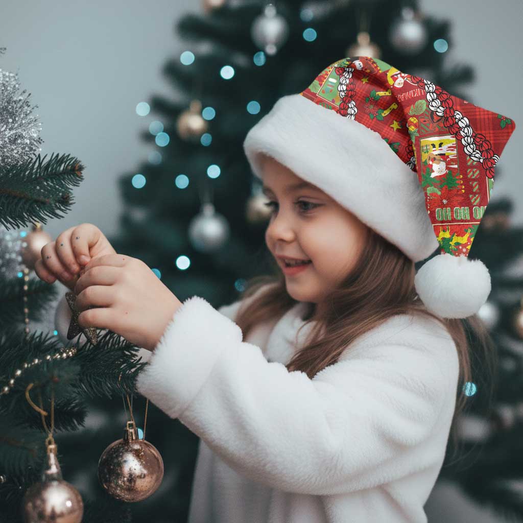 Mele Kalikimaka Pakalana Pikake Lei Christmas Santa Hat Hawaiian Rodeo Paniolo Omaomao Palaka LT9 - Polynesian Pride