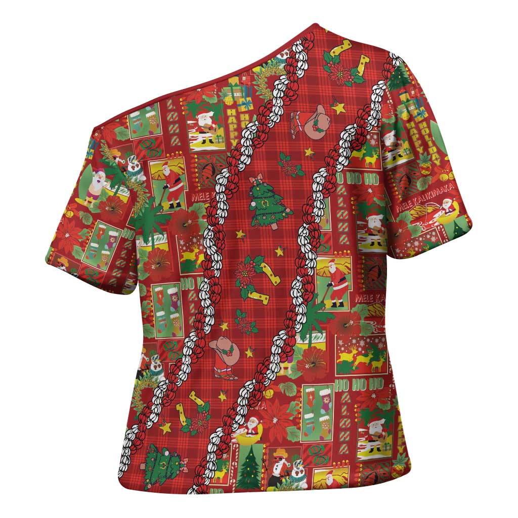 Mele Kalikimaka Pakalana Pikake Lei Cross Shoulder Shirt Hawaiian Rodeo Paniolo Omaomao Palaka LT9 - Polynesian Pride