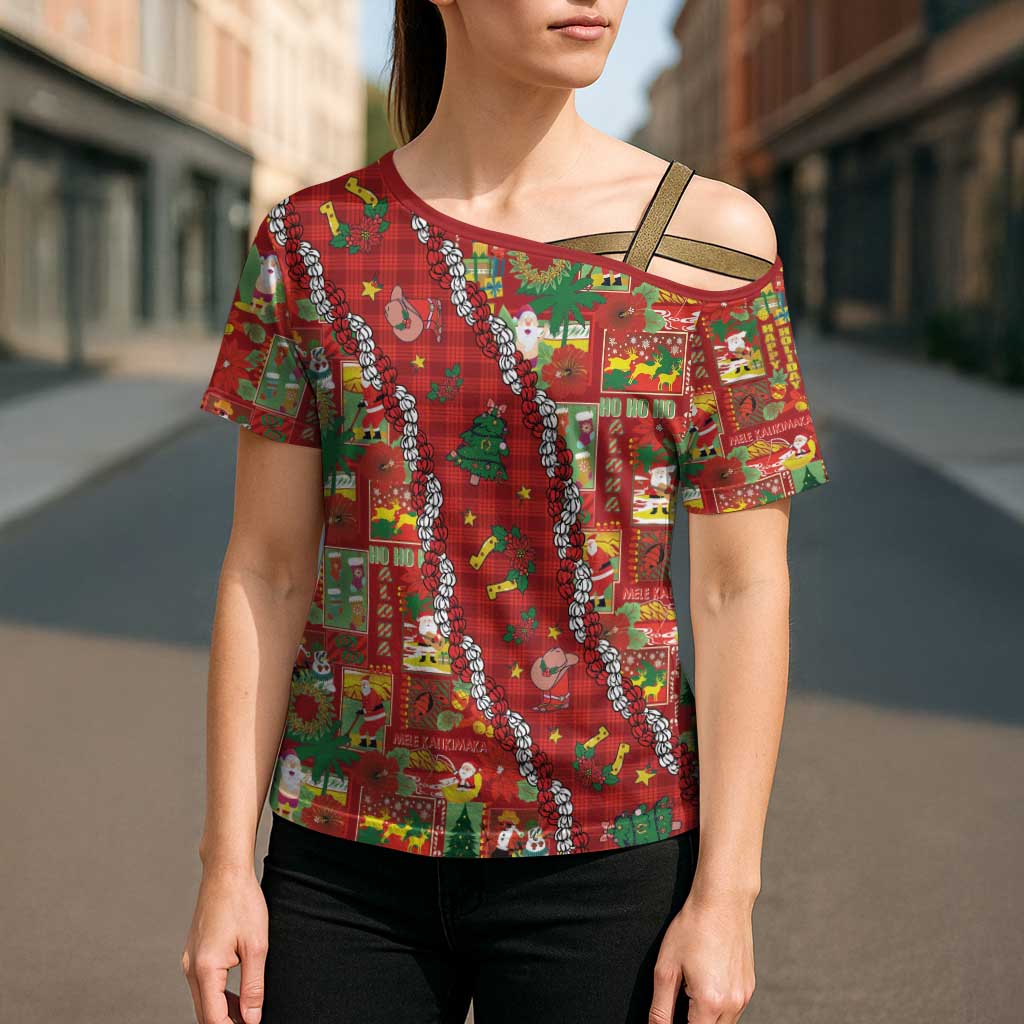 Mele Kalikimaka Pakalana Pikake Lei Cross Shoulder Shirt Hawaiian Rodeo Paniolo Omaomao Palaka LT9 - Polynesian Pride