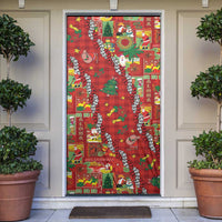 Mele Kalikimaka Pakalana Pikake Lei Door Cover Hawaiian Rodeo Paniolo Omaomao Palaka LT9 Green - Polynesian Pride