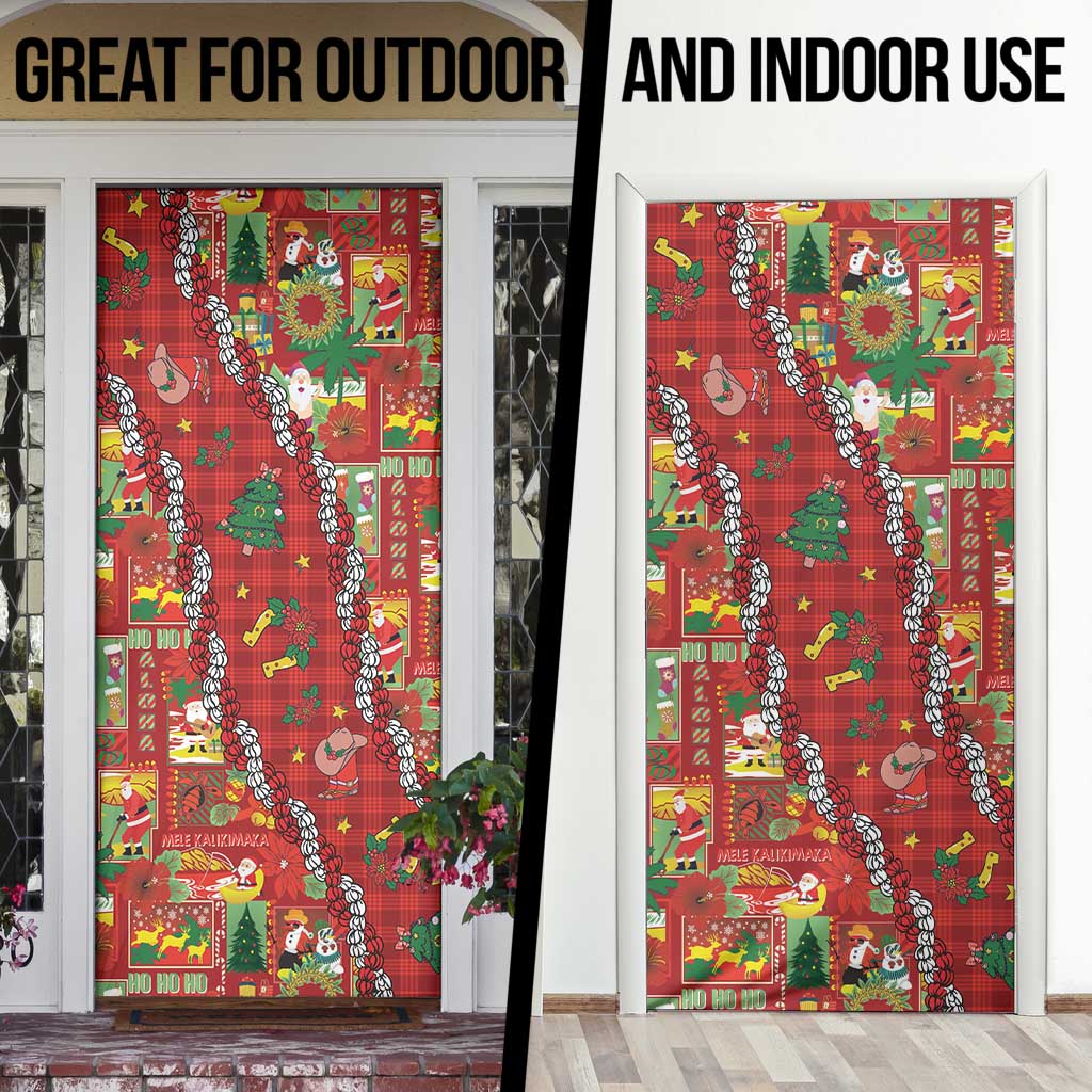 Mele Kalikimaka Pakalana Pikake Lei Door Cover Hawaiian Rodeo Paniolo Omaomao Palaka LT9 - Polynesian Pride