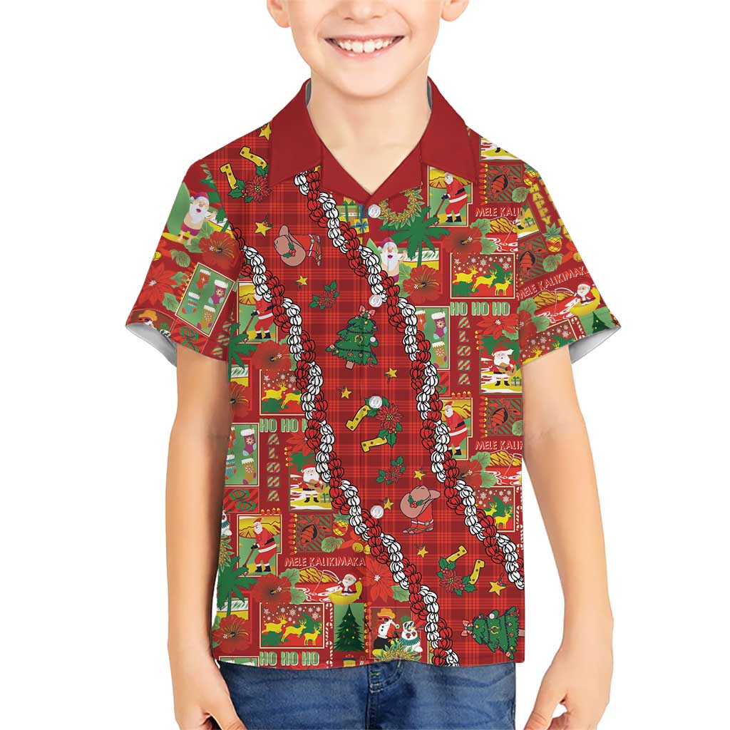 Mele Kalikimaka Pakalana Pikake Lei Family Matching Mermaid Dress and Hawaiian Shirt Hawaiian Rodeo Paniolo Omaomao Palaka LT9 Son's Shirt Green - Polynesian Pride