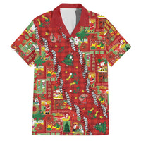 Mele Kalikimaka Pakalana Pikake Lei Family Matching Off Shoulder Short Dress and Hawaiian Shirt Hawaiian Rodeo Paniolo Omaomao Palaka LT9 Dad's Shirt - Short Sleeve Green - Polynesian Pride