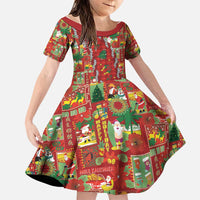 Mele Kalikimaka Pakalana Pikake Lei Family Matching Tank Maxi Dress and Hawaiian Shirt Hawaiian Rodeo Paniolo Omaomao Palaka LT9 Daughter's Dress Green - Polynesian Pride