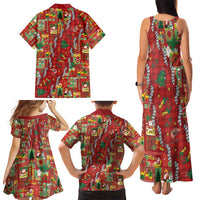 Mele Kalikimaka Pakalana Pikake Lei Family Matching Tank Maxi Dress and Hawaiian Shirt Hawaiian Rodeo Paniolo Omaomao Palaka LT9 - Polynesian Pride