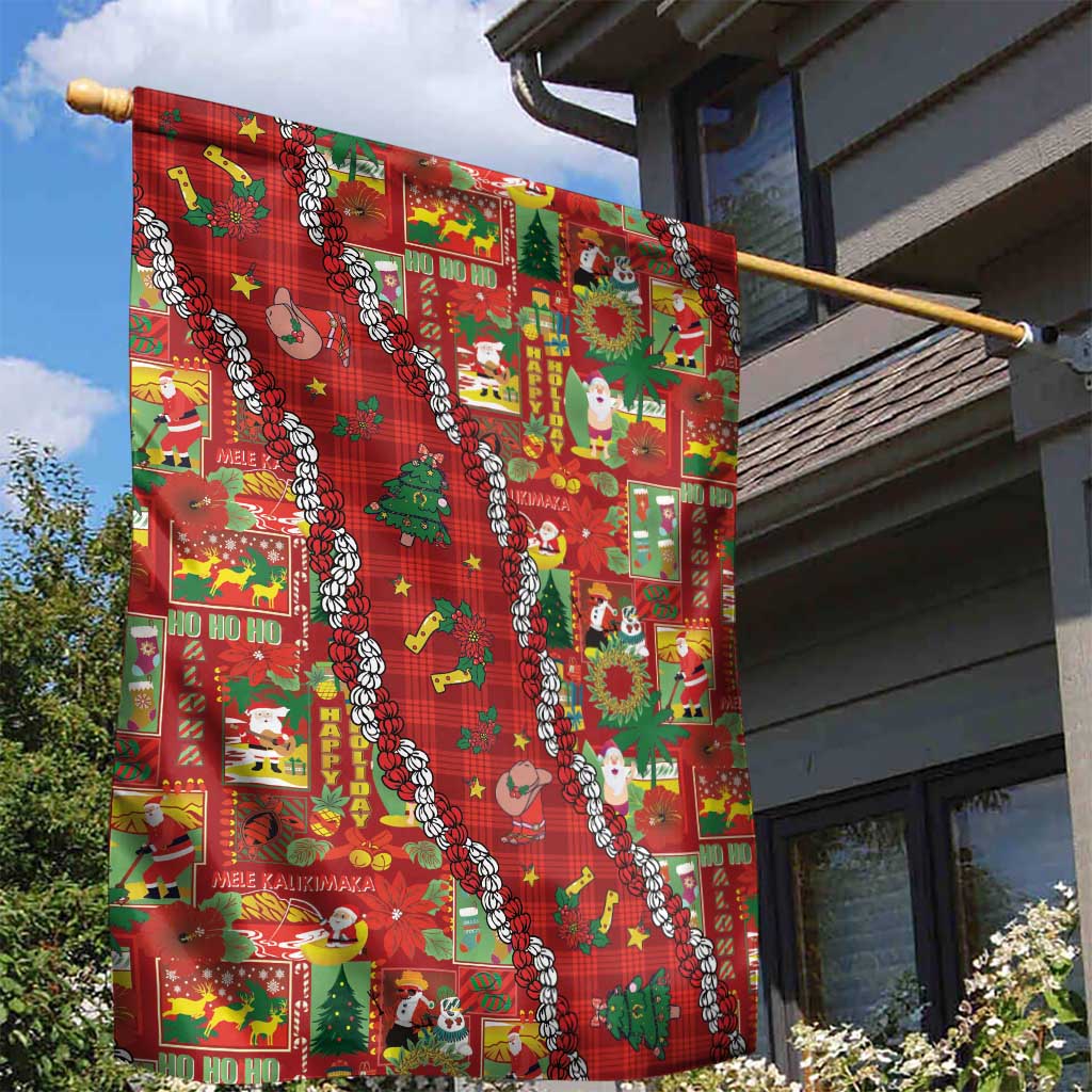 Mele Kalikimaka Pakalana Pikake Lei Garden Flag Hawaiian Rodeo Paniolo Omaomao Palaka LT9 - Polynesian Pride