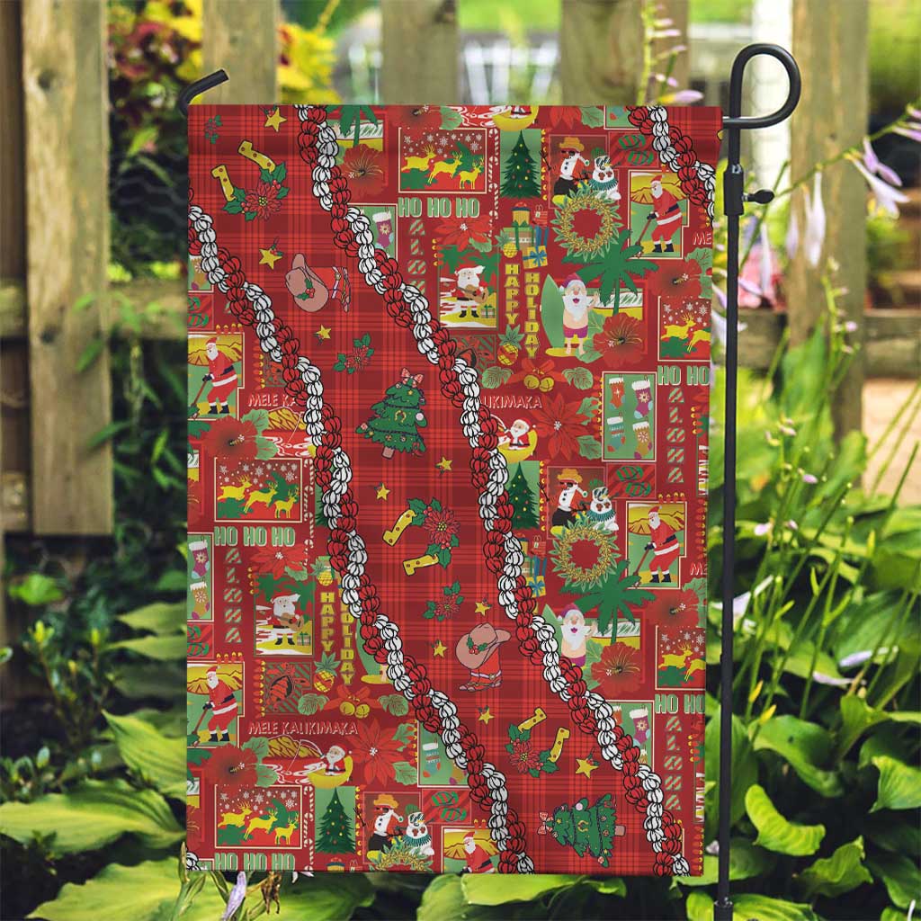 Mele Kalikimaka Pakalana Pikake Lei Garden Flag Hawaiian Rodeo Paniolo Omaomao Palaka LT9 Garden Flag Green - Polynesian Pride
