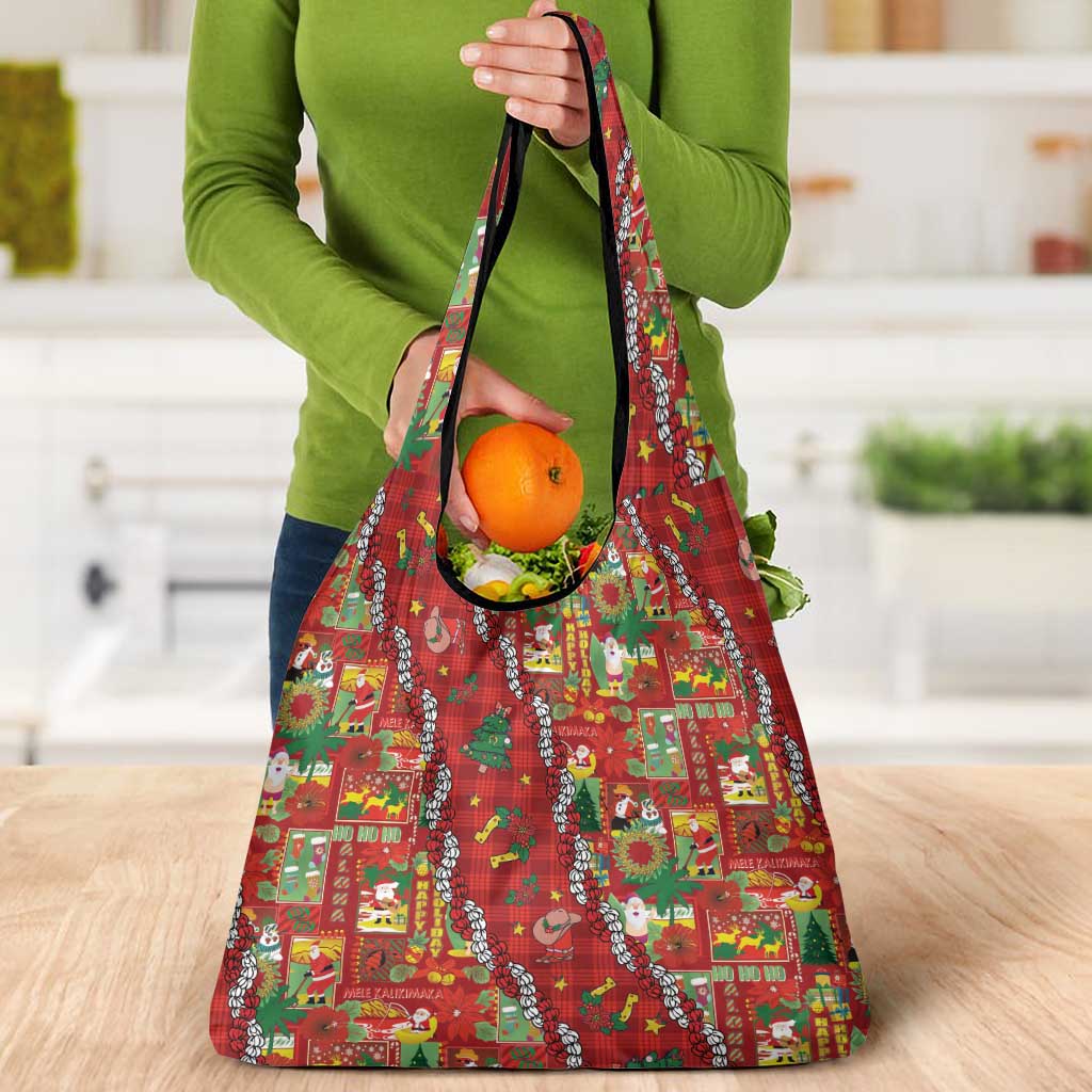 Mele Kalikimaka Pakalana Pikake Lei Grocery Bag Hawaiian Rodeo Paniolo Omaomao Palaka LT9 - Polynesian Pride
