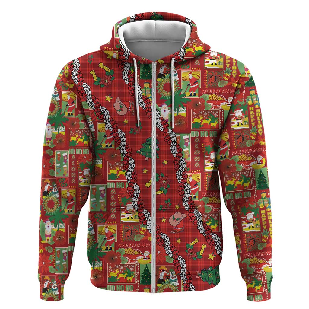 Mele Kalikimaka Pakalana Pikake Lei Hoodie Hawaiian Rodeo Paniolo Omaomao Palaka LT9 Zip Hoodie Green - Polynesian Pride