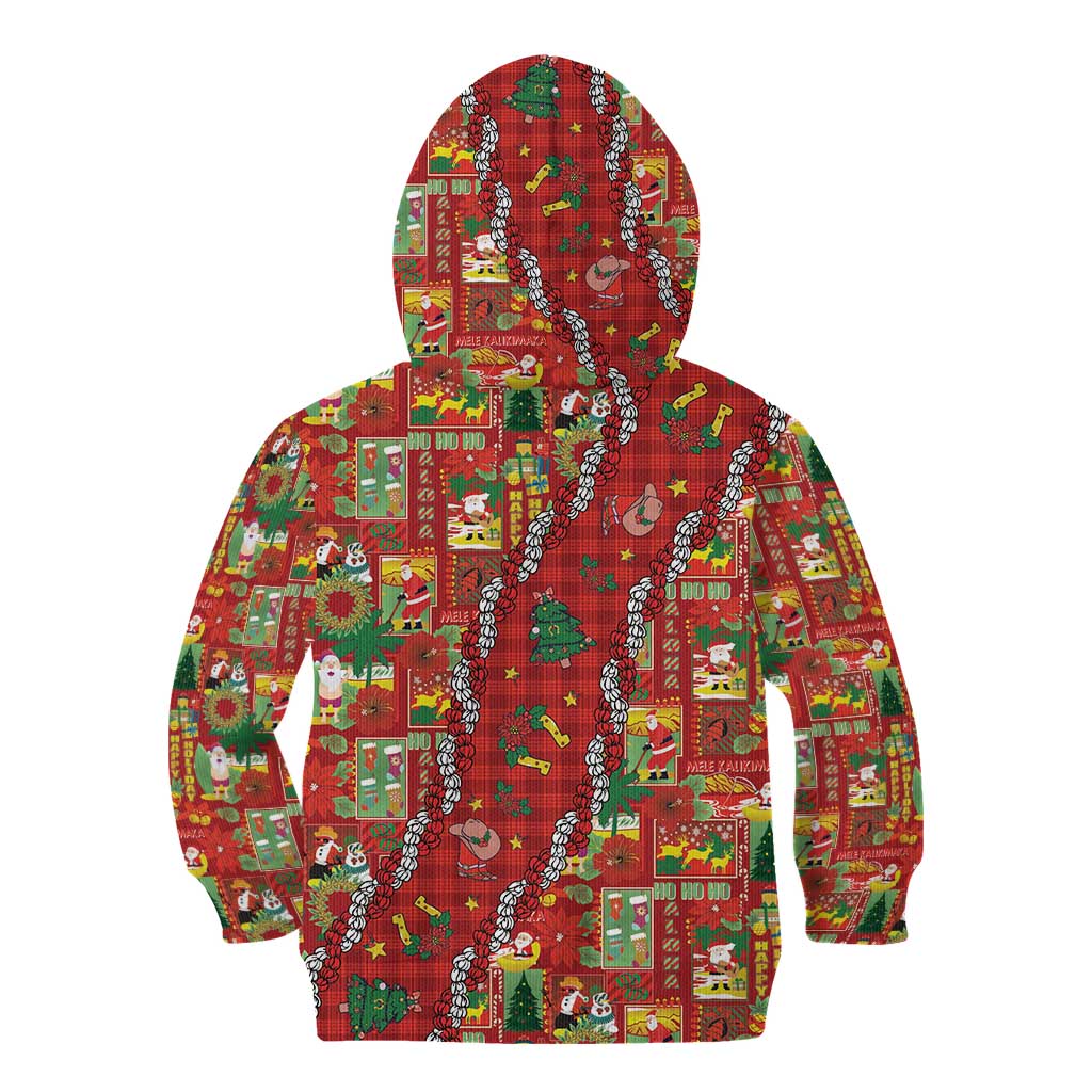 Mele Kalikimaka Pakalana Pikake Lei Kid Hoodie Hawaiian Rodeo Paniolo Omaomao Palaka - Polynesian Pride