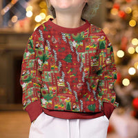 Mele Kalikimaka Pakalana Pikake Lei Kid Ugly Christmas Sweater Hawaiian Rodeo Paniolo Omaomao Palaka LT9 - Polynesian Pride