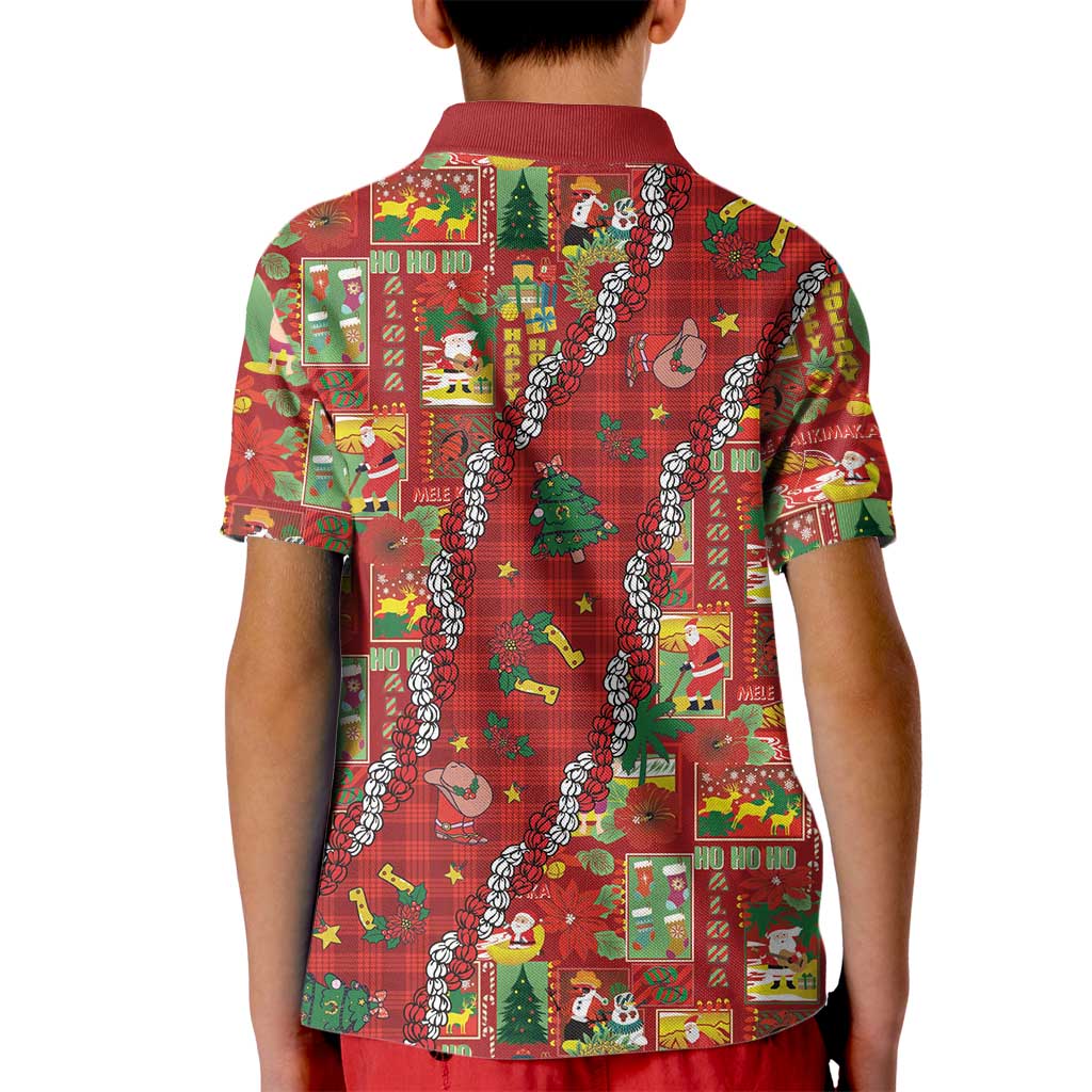 Mele Kalikimaka Pakalana Pikake Lei Kid Polo Shirt Hawaiian Rodeo Paniolo Omaomao Palaka LT9 - Polynesian Pride