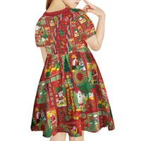 Mele Kalikimaka Pakalana Pikake Lei Kid Short Sleeve Dress Hawaiian Rodeo Paniolo Omaomao Palaka LT9 - Polynesian Pride