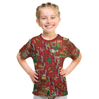 Mele Kalikimaka Pakalana Pikake Lei Kid T Shirt Hawaiian Rodeo Paniolo Omaomao Palaka LT9 Green - Polynesian Pride