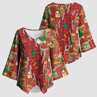Mele Kalikimaka Pakalana Pikake Lei Kimono Sleeve Blouse Hawaiian Rodeo Paniolo Omaomao Palaka LT9 - Polynesian Pride