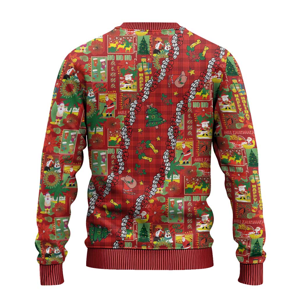 Mele Kalikimaka Pakalana Pikake Lei Ugly Christmas Sweater Hawaiian Rodeo Paniolo Omaomao Palaka LT9 - Polynesian Pride