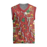 Mele Kalikimaka Pakalana Pikake Lei Christmas Knitted V-Neck Vest Hawaiian Rodeo Paniolo Omaomao Palaka LT9 Green - Polynesian Pride