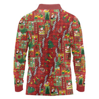 Mele Kalikimaka Pakalana Pikake Lei Long Sleeve Polo Shirt Hawaiian Rodeo Paniolo Omaomao Palaka LT9 - Polynesian Pride