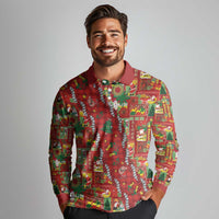 Mele Kalikimaka Pakalana Pikake Lei Long Sleeve Polo Shirt Hawaiian Rodeo Paniolo Omaomao Palaka LT9 - Polynesian Pride