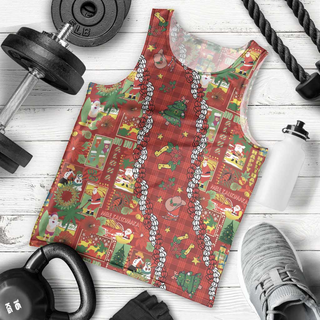 Mele Kalikimaka Pakalana Pikake Lei Men Tank Top Hawaiian Rodeo Paniolo Omaomao Palaka LT9 - Polynesian Pride