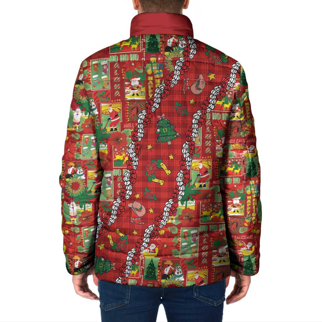 Mele Kalikimaka Pakalana Pikake Lei Padded Jacket Hawaiian Rodeo Paniolo Omaomao Palaka LT9 - Polynesian Pride