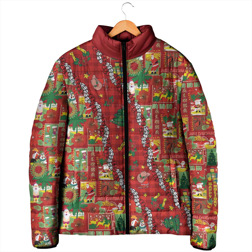 Mele Kalikimaka Pakalana Pikake Lei Padded Jacket Hawaiian Rodeo Paniolo Omaomao Palaka LT9 - Polynesian Pride