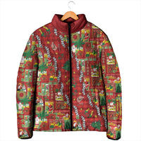 Mele Kalikimaka Pakalana Pikake Lei Padded Jacket Hawaiian Rodeo Paniolo Omaomao Palaka LT9 - Polynesian Pride