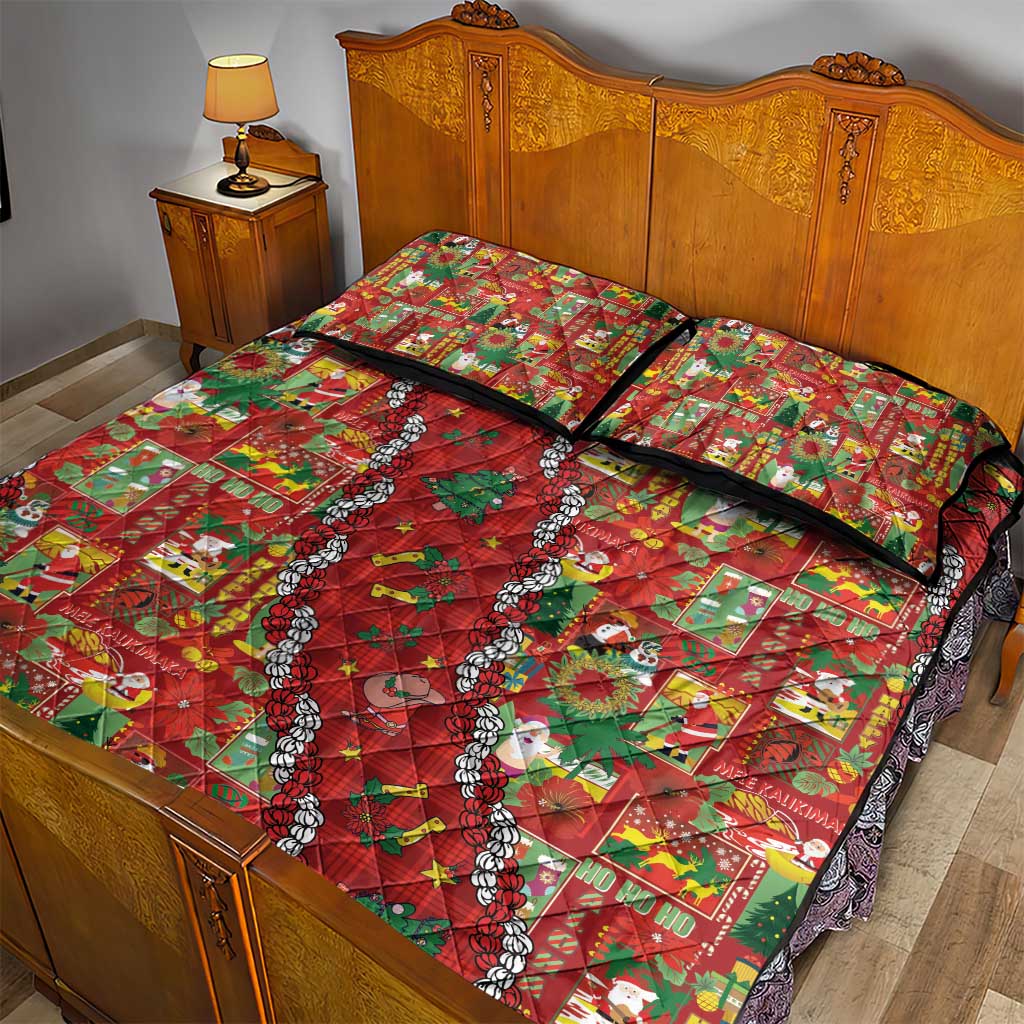 Mele Kalikimaka Pakalana Pikake Lei Quilt Bed Set Hawaiian Rodeo Paniolo Omaomao Palaka LT9 - Polynesian Pride