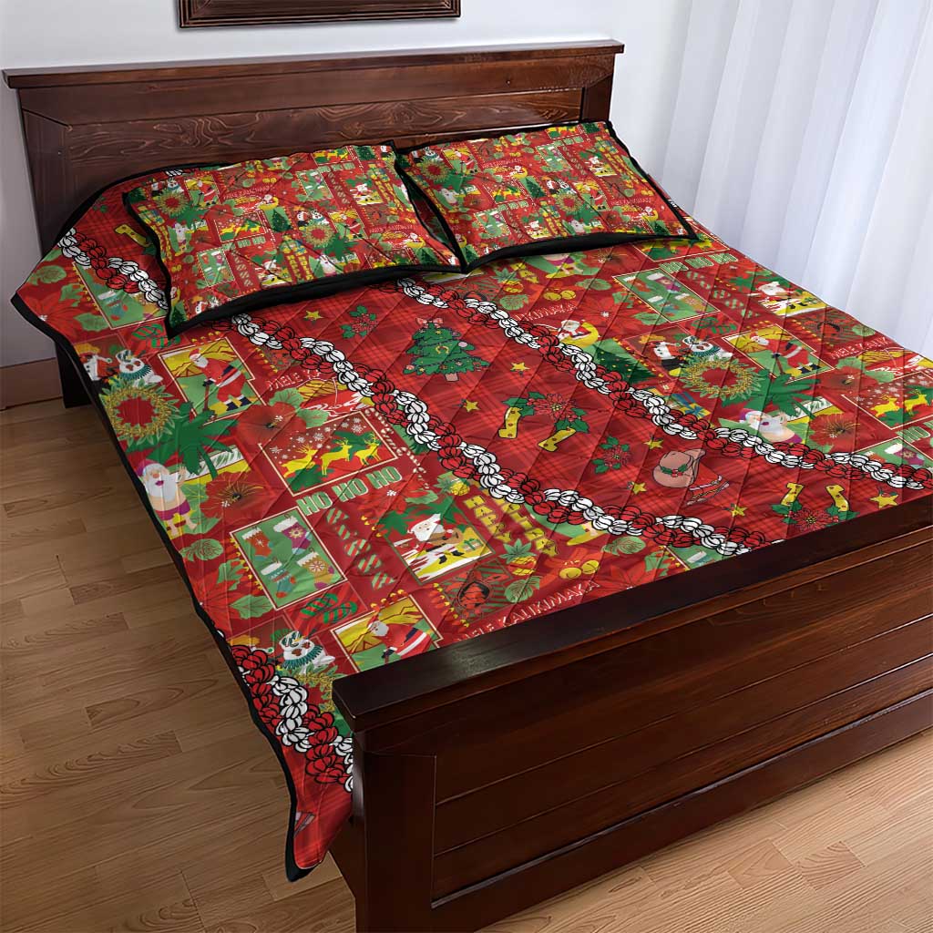 Mele Kalikimaka Pakalana Pikake Lei Quilt Bed Set Hawaiian Rodeo Paniolo Omaomao Palaka LT9 - Polynesian Pride