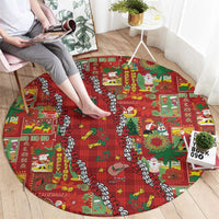Mele Kalikimaka Pakalana Pikake Lei Round Carpet Hawaiian Rodeo Paniolo Omaomao Palaka LT9 - Polynesian Pride