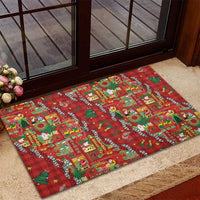 Mele Kalikimaka Pakalana Pikake Lei Rubber Doormat Hawaiian Rodeo Paniolo Omaomao Palaka LT9 - Polynesian Pride