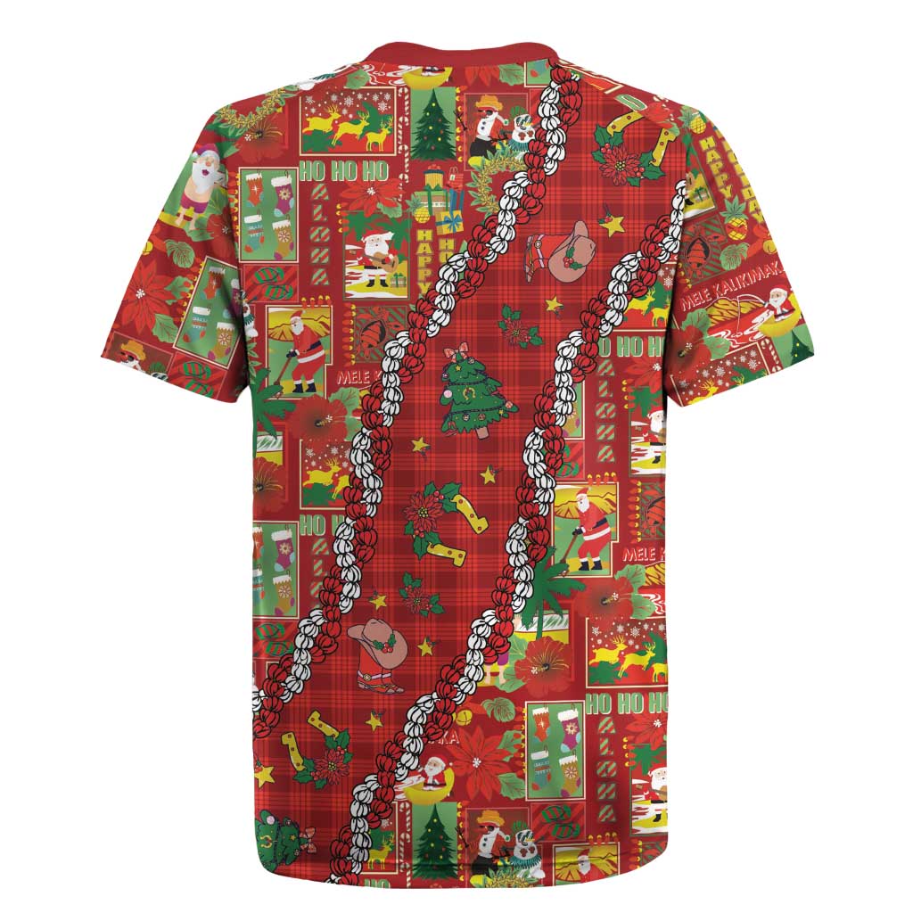 Mele Kalikimaka Pakalana Pikake Lei Rugby Jersey Hawaiian Rodeo Paniolo Omaomao Palaka LT9 - Polynesian Pride