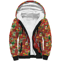 Mele Kalikimaka Pakalana Pikake Lei Sherpa Hoodie Hawaiian Rodeo Paniolo Omaomao Palaka LT9 Unisex Green - Polynesian Pride