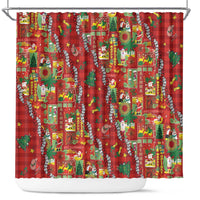 Mele Kalikimaka Pakalana Pikake Lei Shower Curtain Hawaiian Rodeo Paniolo Omaomao Palaka LT9 Green - Polynesian Pride
