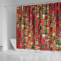 Mele Kalikimaka Pakalana Pikake Lei Shower Curtain Hawaiian Rodeo Paniolo Omaomao Palaka LT9 - Polynesian Pride