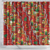 Mele Kalikimaka Pakalana Pikake Lei Shower Curtain Hawaiian Rodeo Paniolo Omaomao Palaka LT9 - Polynesian Pride