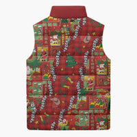 Mele Kalikimaka Pakalana Pikake Lei Sleeveless Puffer Jacket Hawaiian Rodeo Paniolo Omaomao Palaka LT9 - Polynesian Pride