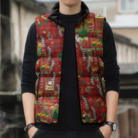 Mele Kalikimaka Pakalana Pikake Lei Sleeveless Puffer Jacket Hawaiian Rodeo Paniolo Omaomao Palaka LT9 - Polynesian Pride