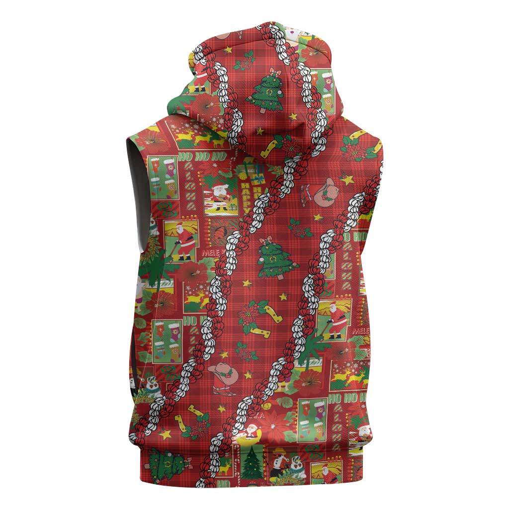 Mele Kalikimaka Pakalana Pikake Lei Sleeveless Zip Hoodie Hawaiian Rodeo Paniolo Omaomao Palaka LT9 - Polynesian Pride