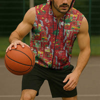Mele Kalikimaka Pakalana Pikake Lei Sleeveless Zip Hoodie Hawaiian Rodeo Paniolo Omaomao Palaka LT9 - Polynesian Pride