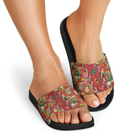 Mele Kalikimaka Pakalana Pikake Lei Slide Sandals Hawaiian Rodeo Paniolo Omaomao Palaka LT9 - Polynesian Pride