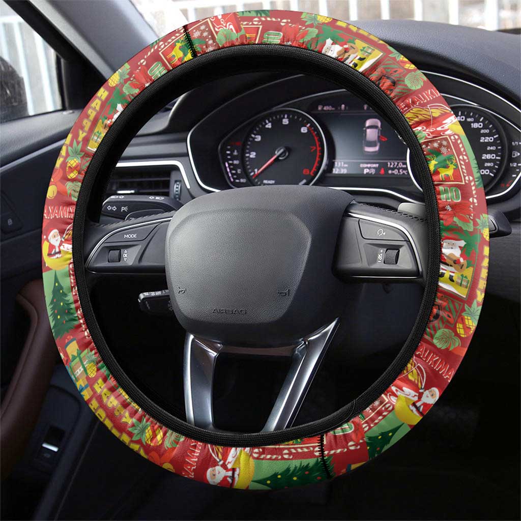 Mele Kalikimaka Pakalana Pikake Lei Steering Wheel Cover Hawaiian Rodeo Paniolo Omaomao Palaka LT9 - Polynesian Pride