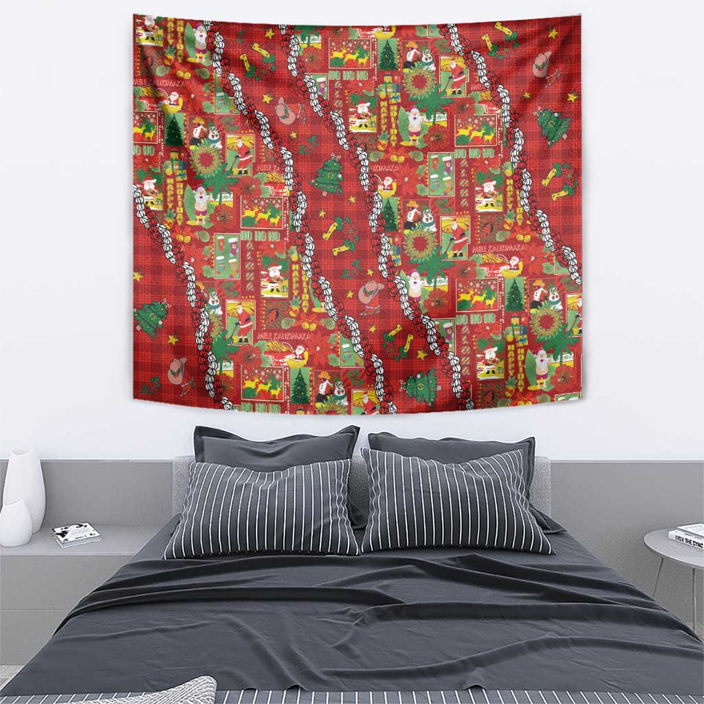 Mele Kalikimaka Pakalana Pikake Lei Tapestry Hawaiian Rodeo Paniolo Omaomao Palaka LT9 - Polynesian Pride