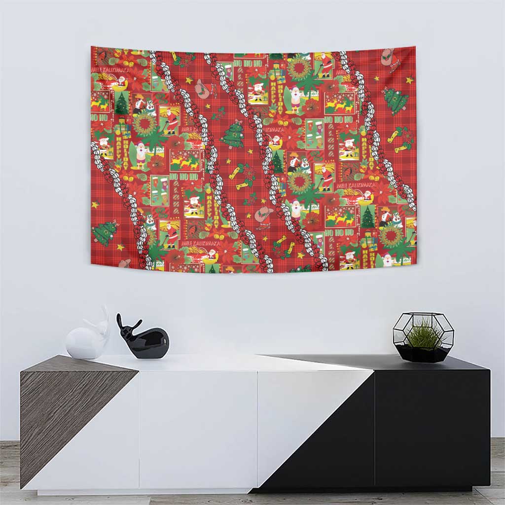 Mele Kalikimaka Pakalana Pikake Lei Tapestry Hawaiian Rodeo Paniolo Omaomao Palaka LT9 - Polynesian Pride