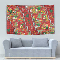 Mele Kalikimaka Pakalana Pikake Lei Tapestry Hawaiian Rodeo Paniolo Omaomao Palaka LT9 - Polynesian Pride