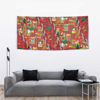 Mele Kalikimaka Pakalana Pikake Lei Tapestry Hawaiian Rodeo Paniolo Omaomao Palaka LT9 - Polynesian Pride