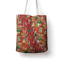 Mele Kalikimaka Pakalana Pikake Lei Tote Bag Hawaiian Rodeo Paniolo Omaomao Palaka LT9 - Polynesian Pride