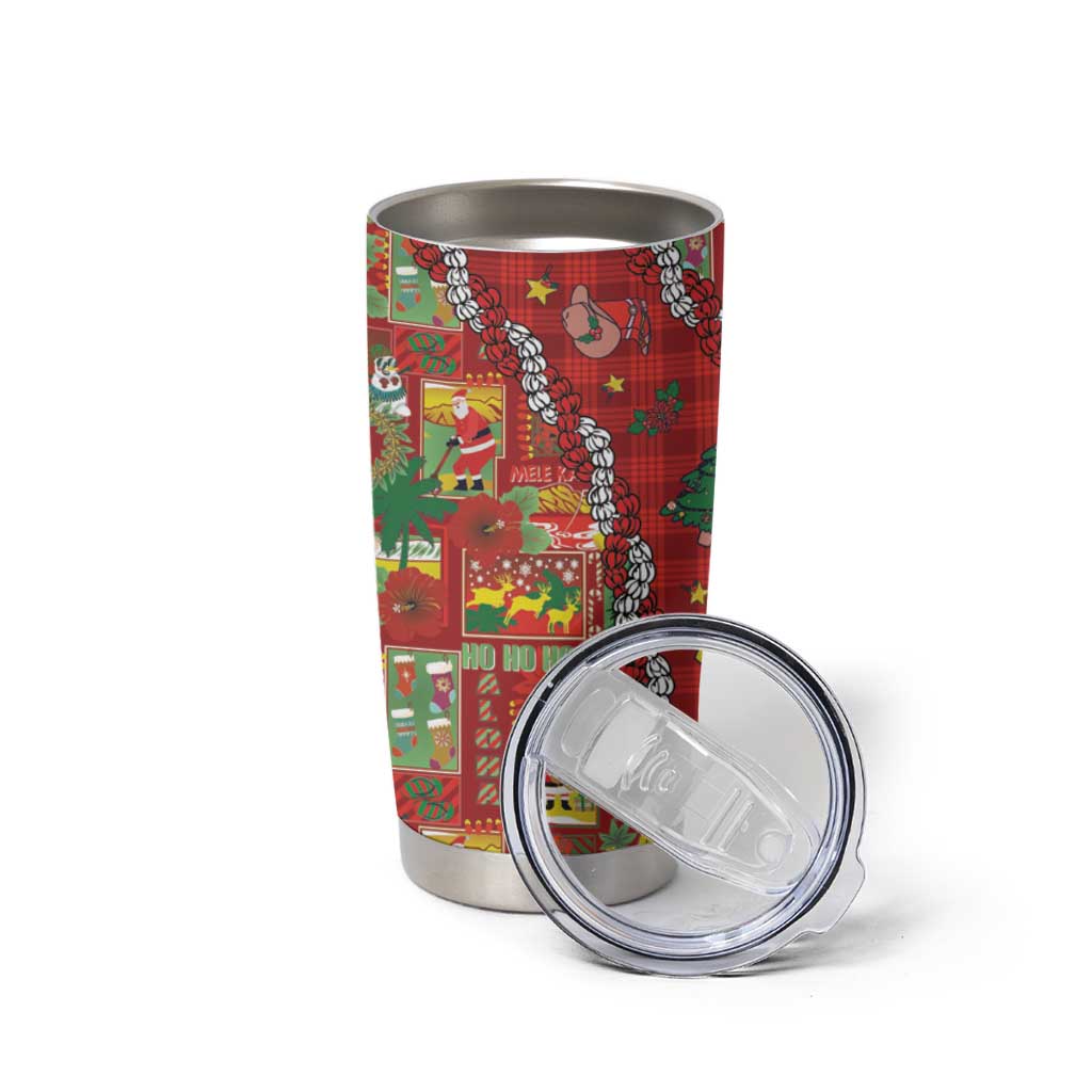 Mele Kalikimaka Pakalana Pikake Lei Tumbler Cup Hawaiian Rodeo Paniolo Omaomao Palaka LT9 - Polynesian Pride