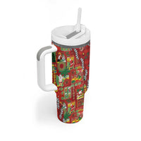 Mele Kalikimaka Pakalana Pikake Lei Tumbler With Handle Hawaiian Rodeo Paniolo Omaomao Palaka LT9 - Polynesian Pride